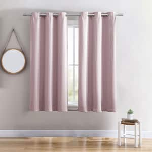 40 in W X 63 in L Grommet Top Single Panel Energy Saving Blackout Curtain in Blush