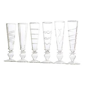 Footed Razzle Dazzle Flutes with Clear Accents (Set of 6)