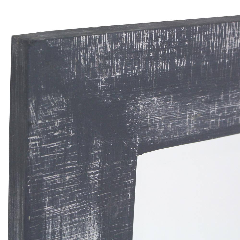 Pueblo Rustic Gray Wood Framed Wall Mirror 30" x 20"