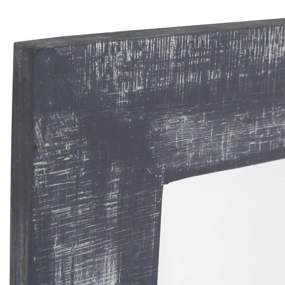 Nutmeg Gray Rustic Solid Wood Rectangular Wall Mirror 40" x 30"