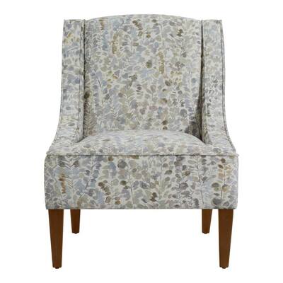 cream and gray accent chair