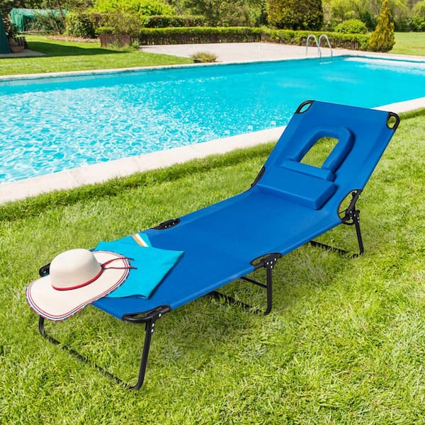 JYMBK Lounge Chair Reclining Outdoor Folding Chairs Outdoor Reclining Zero Gravity Chair Office Lunch Chair Outdoor Portable Camp Bed Can Bear 200 Kg Color : A, Size : 52178CM 