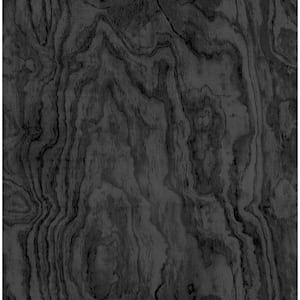 Ashley Stark Black Sloane Wood Peel and Stick Wallpaper Sample