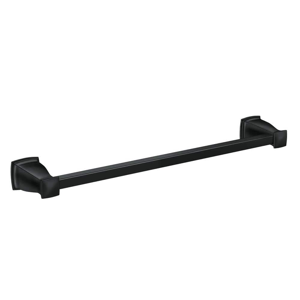 MOEN Hensley 24 in. Towel Bar with Press and Mark in Matte Black