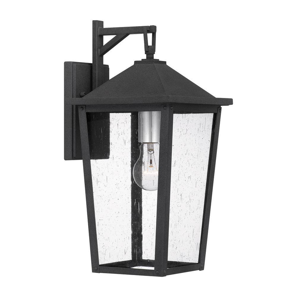 Stoneleigh 1-Light Mottled Black Hardwired Outdoor Wall Lantern Sconce price history on PriceWatchPro