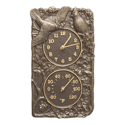 Cardinal Indoor Outdoor Wall Clock and Thermometer