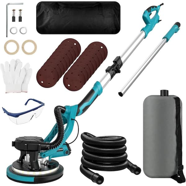 1250W 11.5-Amp Drywall Sander with Vacuum, Variable Speed 800-1800RPM, LED Light, Foldable Handle, 18 Sanding Discs