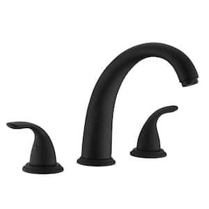 Traditional 2-Handle Tub Deck Mount Roman Tub Faucet with Corrosion Resistant in. Matte Black