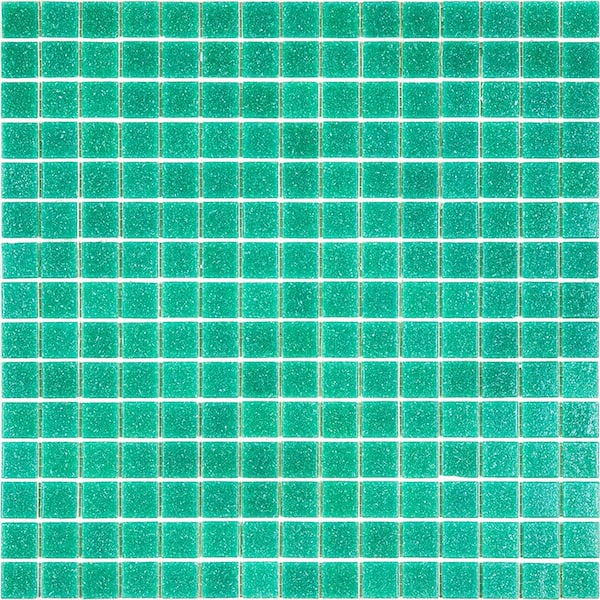 Apollo Tile Dune 4 in. x 6 in. Glossy Jade Green Glass Mosaic Uniform square Wall & Floor Sample Tile (0.13 sq. ft./Piece) (1-Pack)