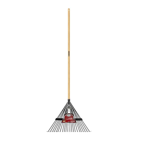 53 in. Long Wood Handle 22 in. Steel Leaf Rake