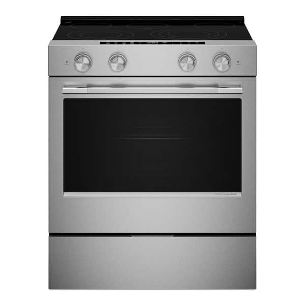 30 in. 5 Element Slide-In Electric Range in Fingerprint Resistant Stainless Steel wih EvenHeat Hyper Element