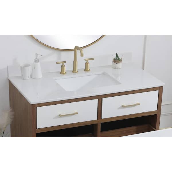 Quartz Vanity Backsplash In Ivory White, Backsplash For Bathroom Vanity Home Depot