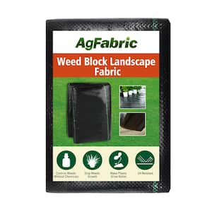 5 ft. x 12 ft. 3oz. Weed Barrier Fabric Heavy-Duty Landscape Fabric with 20 U-Shaped Securing Pegs