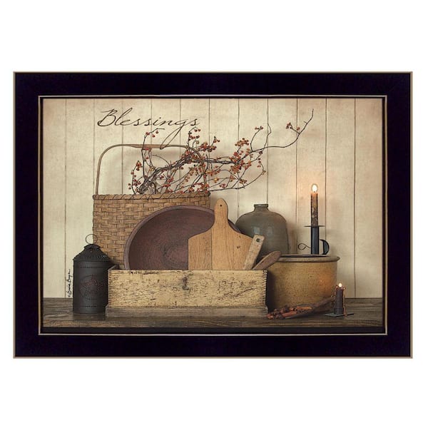 HomeRoots Charlie Count your Blessing 1-Piece Framed Wall Art 14 in. x 18 in.