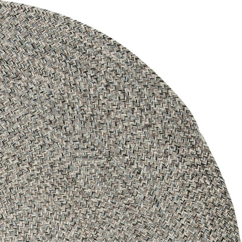 Braided BRD256 Hand Woven Indoor Area Rug - Ivory/Steel Grey - 4' Round - Safavieh