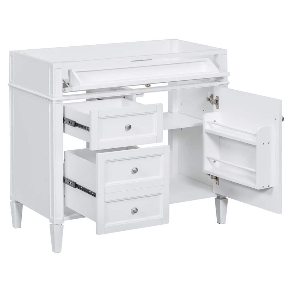 36 in. Bath Vanity Cabinet without Top Freestanding Storage Cabinet with a Tip-out Drawer, 2 Drawer in White(No Basin)
