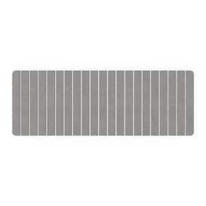58 in. x 21 in. Quick Dry Extra Large Slatted Gray Rectangle Diatomite Bath Mat