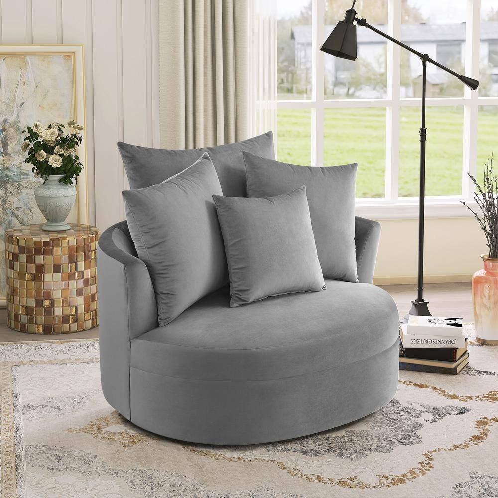 luca velvet swivel accent cuddle chair