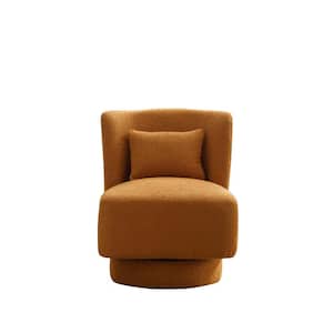 23.6 in. W Camel Boucle Swivel Accent Chair for Bedroom Living Room Lounge Hotel Office