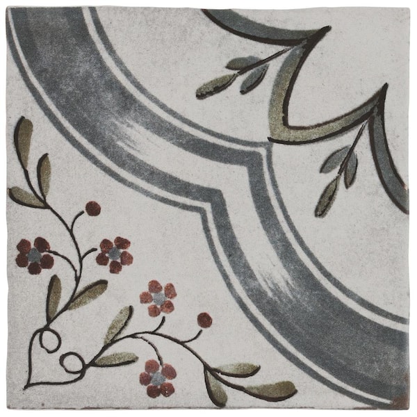 Ivy Hill Tile Paula Purroy Catalan Blossom 5.11 in. x 0.35 in. Matte Ceramic Wall Tile Sample