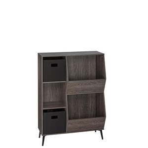 Woodbury Collection Storage Cabinet with Cubbies, Veggie Bins, and 2-Piece Black Folding Bins