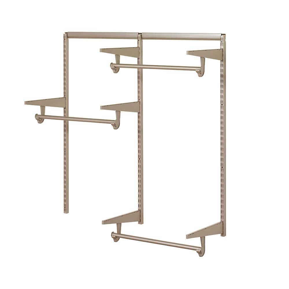 Champagne Nickel 4 ft. Steel Closet Organizer Kit