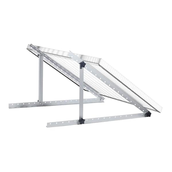 22 in. Solar Panel Support Tilt Mount Brackets White with Screws for Wall, RV Roof, Adjustable Aluminum Metal 1-Pack