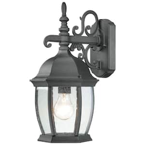 Covington 1-Light Black Outdoor Wall-Mount Lantern Sconce