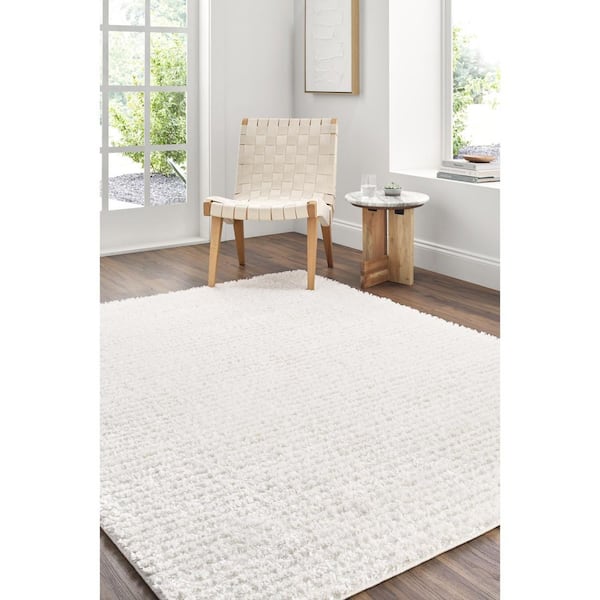 Nomadic Cream Modern Solid Color 7 ft. x 10 ft. Area Rug