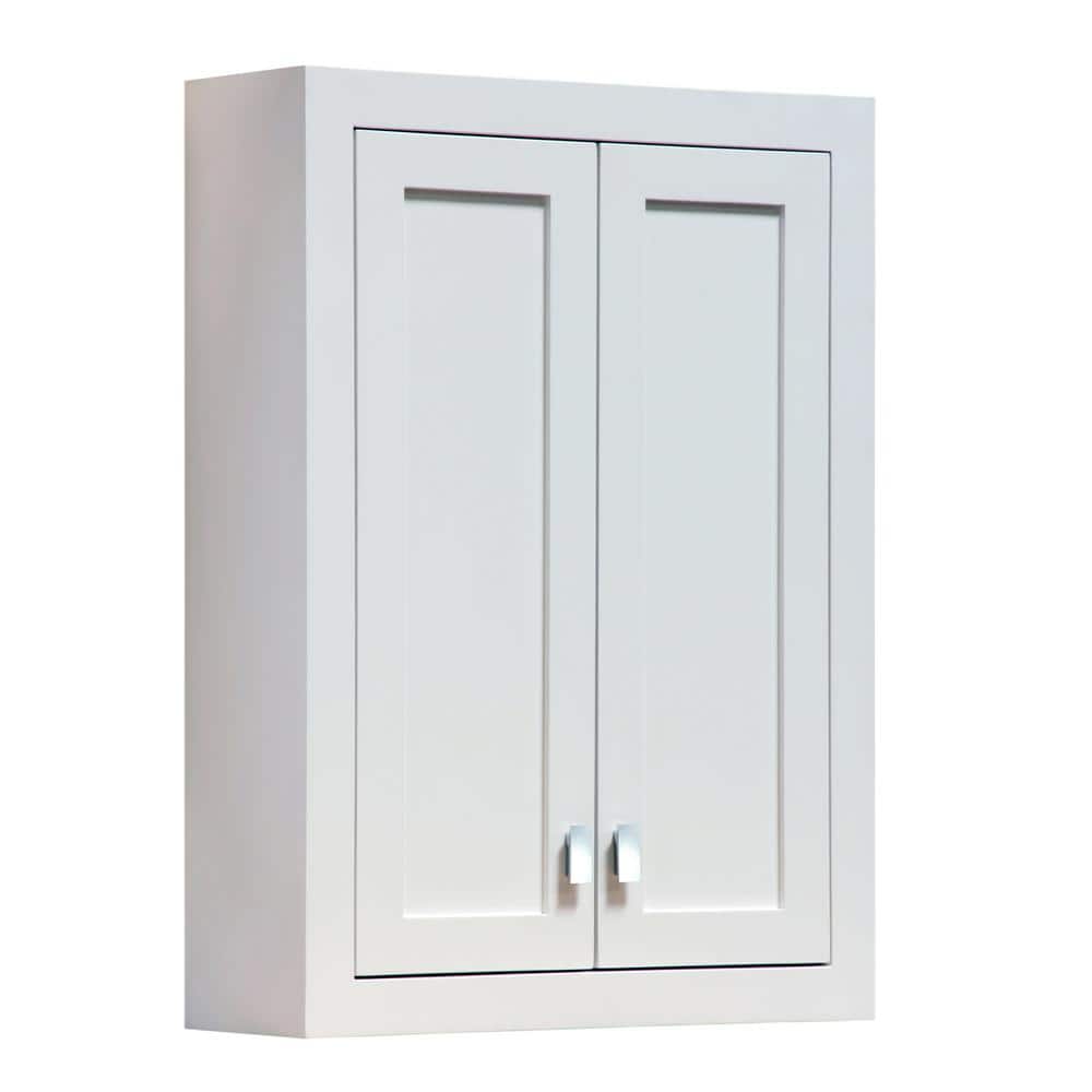 Madison Pure White Solid Hardwood Bathroom Wall Cabinet