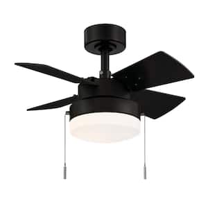 Metarie II 24 in. Indoor Matte Black Ceiling Fan with Light
