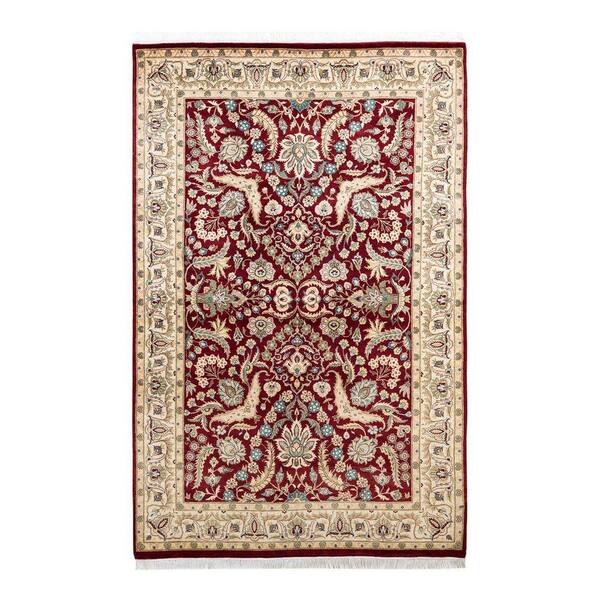 Mogul Red 4 ft. x 6 ft. Oriental Wool Indoor Area Rug