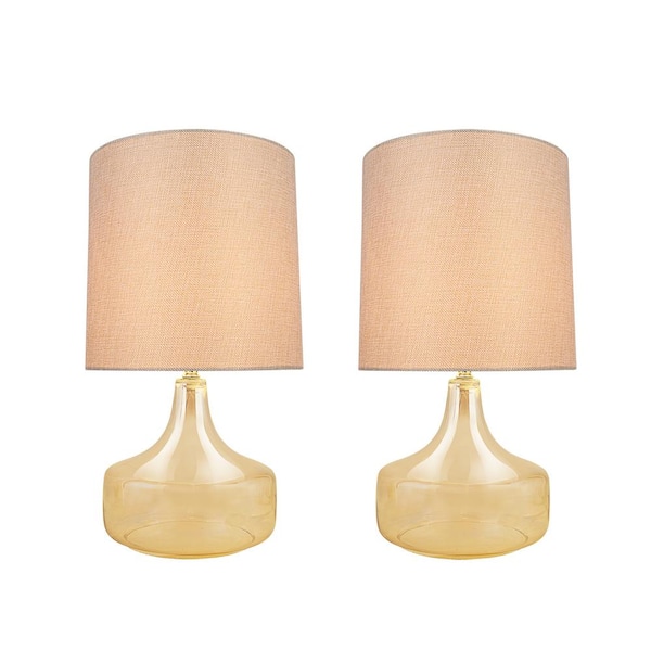 Amber Glass Table Lamp, Natural Table Lamp Shades