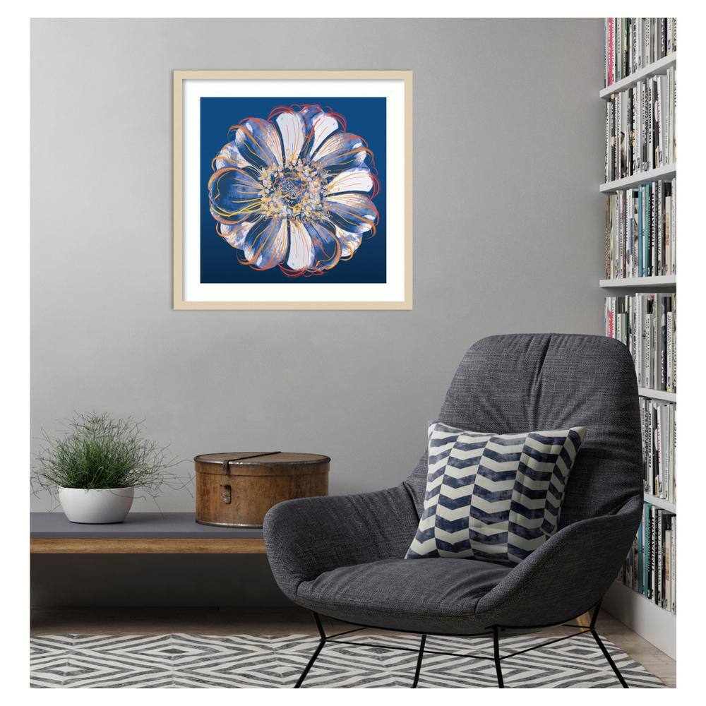 Flower Pop Pastel I Blue and Orange Framed Wall Art Print