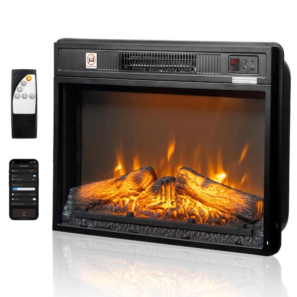 23 in. Electric Fireplace Insert with WiFi Function and 6 Flame Colors
