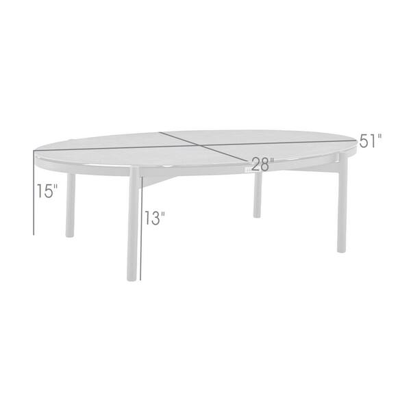 Armen Living Giotto Black Oval Aluminum and Ceramic Outdoor