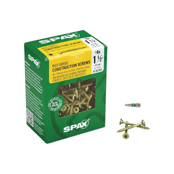 SPAX #8 x 1-1/2 in. T-Star Plus Drive Flat-Head Partial Thread Yellow Zinc Coated Multi-Material Screw (197 per Box)