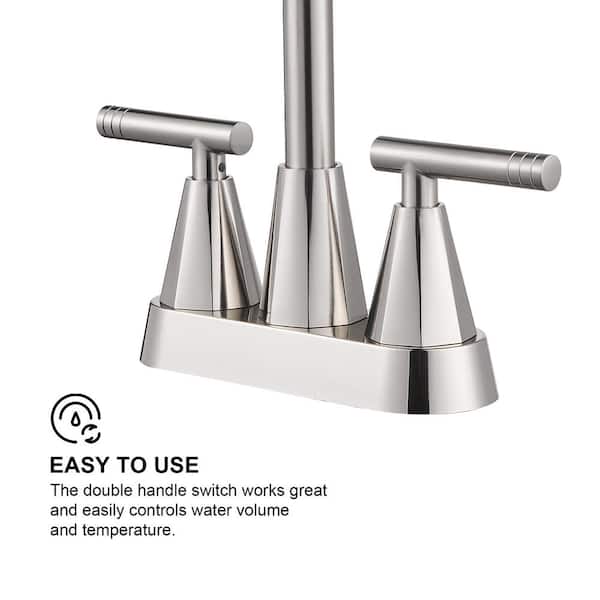 Zalerock High-gooseneck 4 in. Centerset Double Handle 360