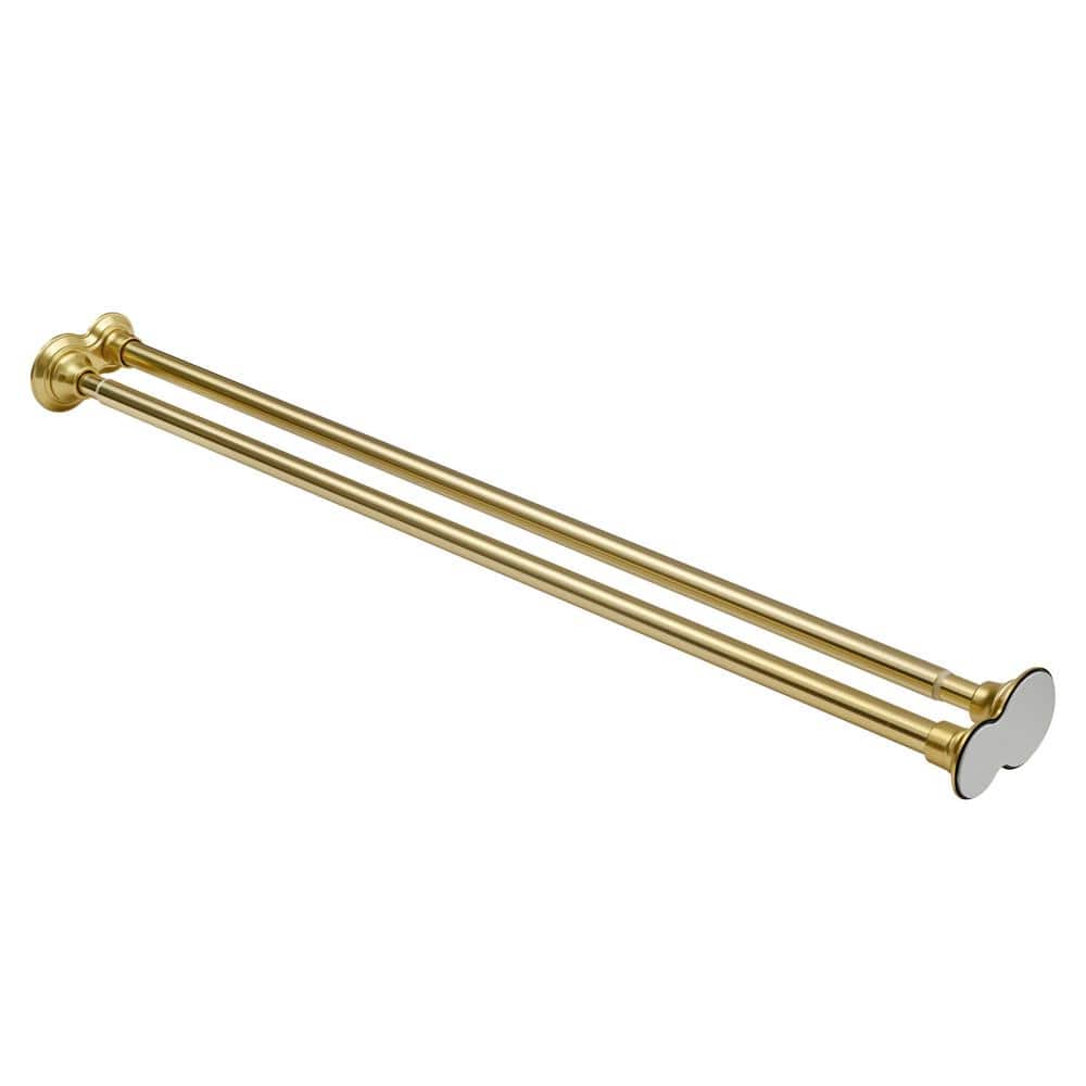 Adjustable 72 in. Double Shower Curtain Tension Rods - Rust-Proof Aluminum with Rubber End Cap, Gold price history on PriceWatchPro