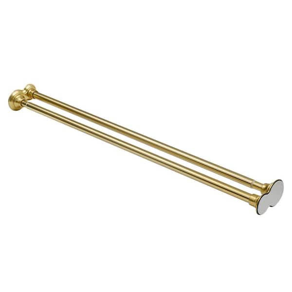 Utopia Alley Adjustable 72 in. Double Shower Curtain Tension Rods - Rust-Proof Aluminum with Rubber End Cap, Gold