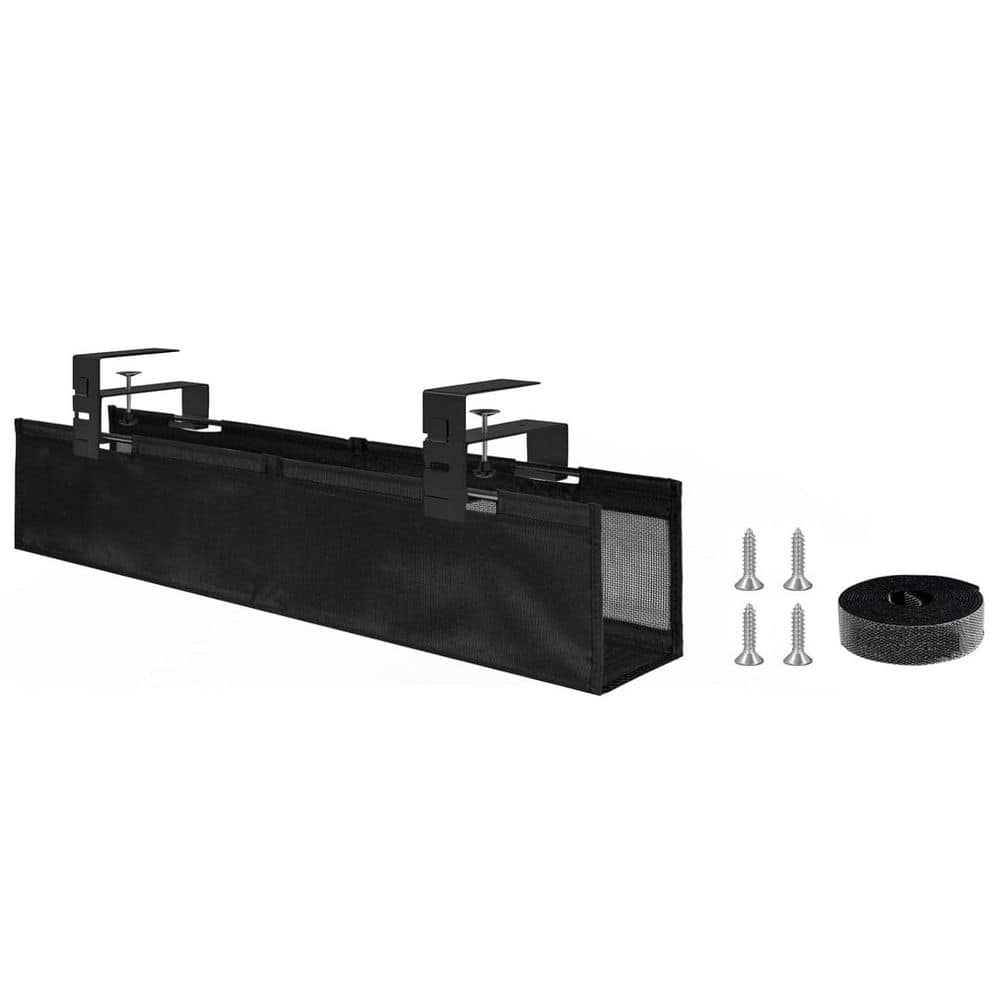 Yichuhaoxi Under Desk Cable Management Tray 27.56 in. No Drill Cord ...