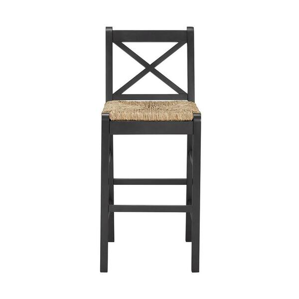 Home Decorators Collection Dorsey Black, Outdoor Wooden Bar Stools With Backs