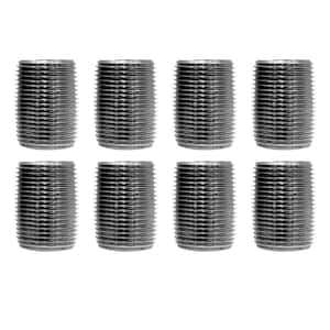 3/4 in. x 1 in. Black Industrial Steel Grey Plumbing Close Nipple (8-Pack)