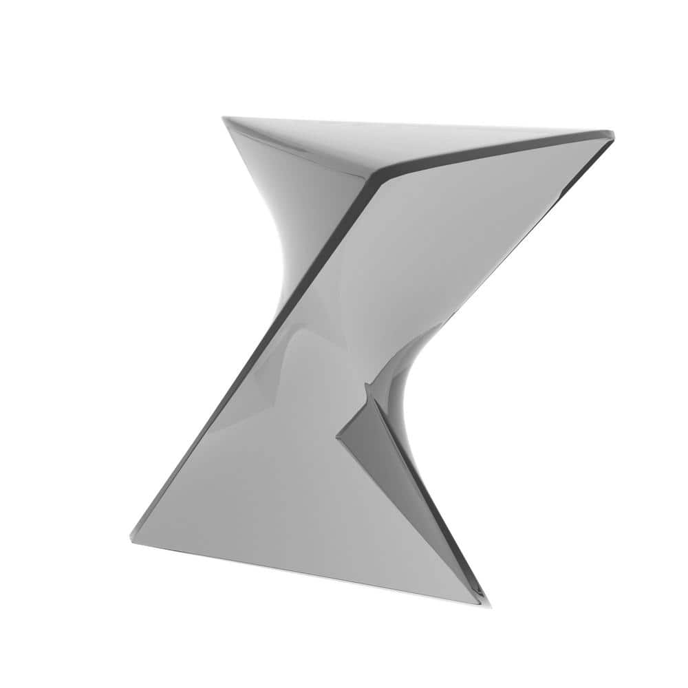 Randolph 15.75" Smoke Gray Plastic Triangular Accent Side Table