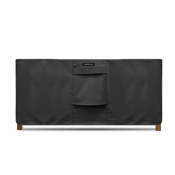 KHOMO GEAR 60 in. x 25 in. x 23 in. Black Rectangular Coffee Table/Ottoman Weatherproof Outdoor Patio Protector Cover