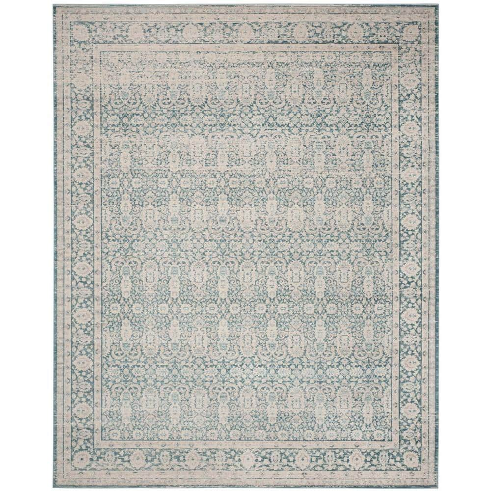 Safavieh Archive Blue Grey 8 Ft X 10 Ft Border Floral Area Rug Arc674b 8 The Home Depot