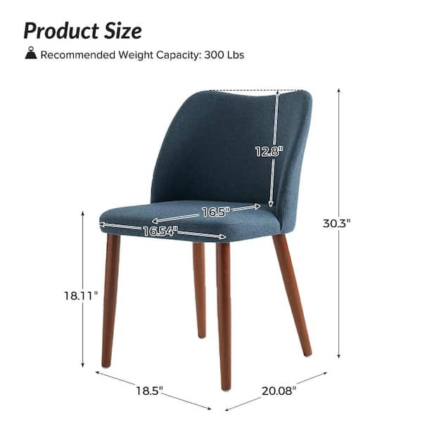 JAYDEN CREATION Eliseo Navy Modern Upholstered Dining Chair with
