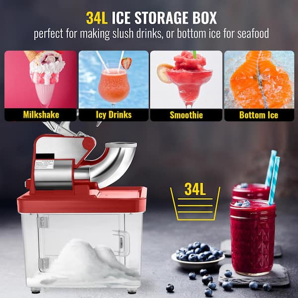 SKYSHALO 1150 oz Commercial Ice Crusher 440 lbs./H, Red 300