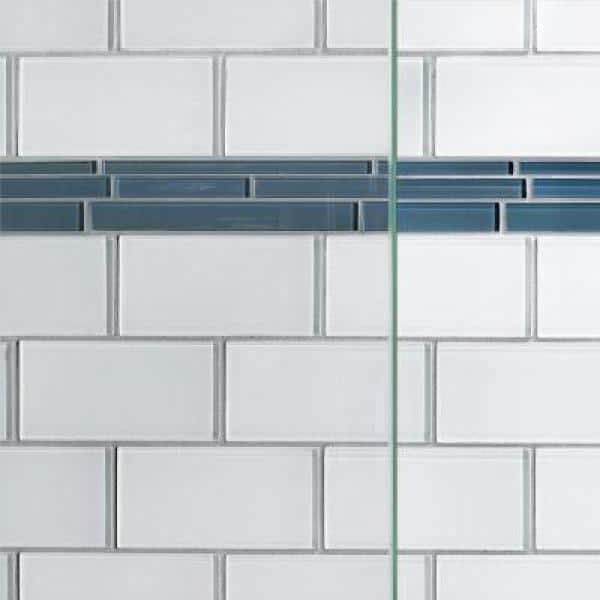 Classic Brushed Nickel Semi-Frameless Sliding Shower Door