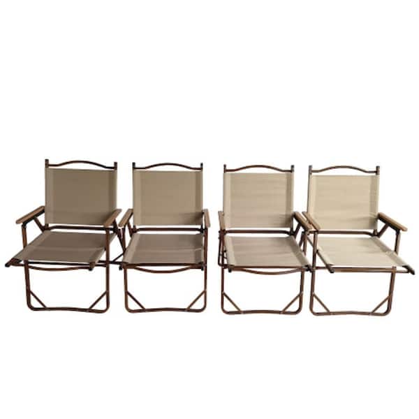 Unbranded Lightweight and Heavy-Duty Natural Aluminum Folding Lawn Chair-250 lbs. Capacity-Portable (Set of 4)